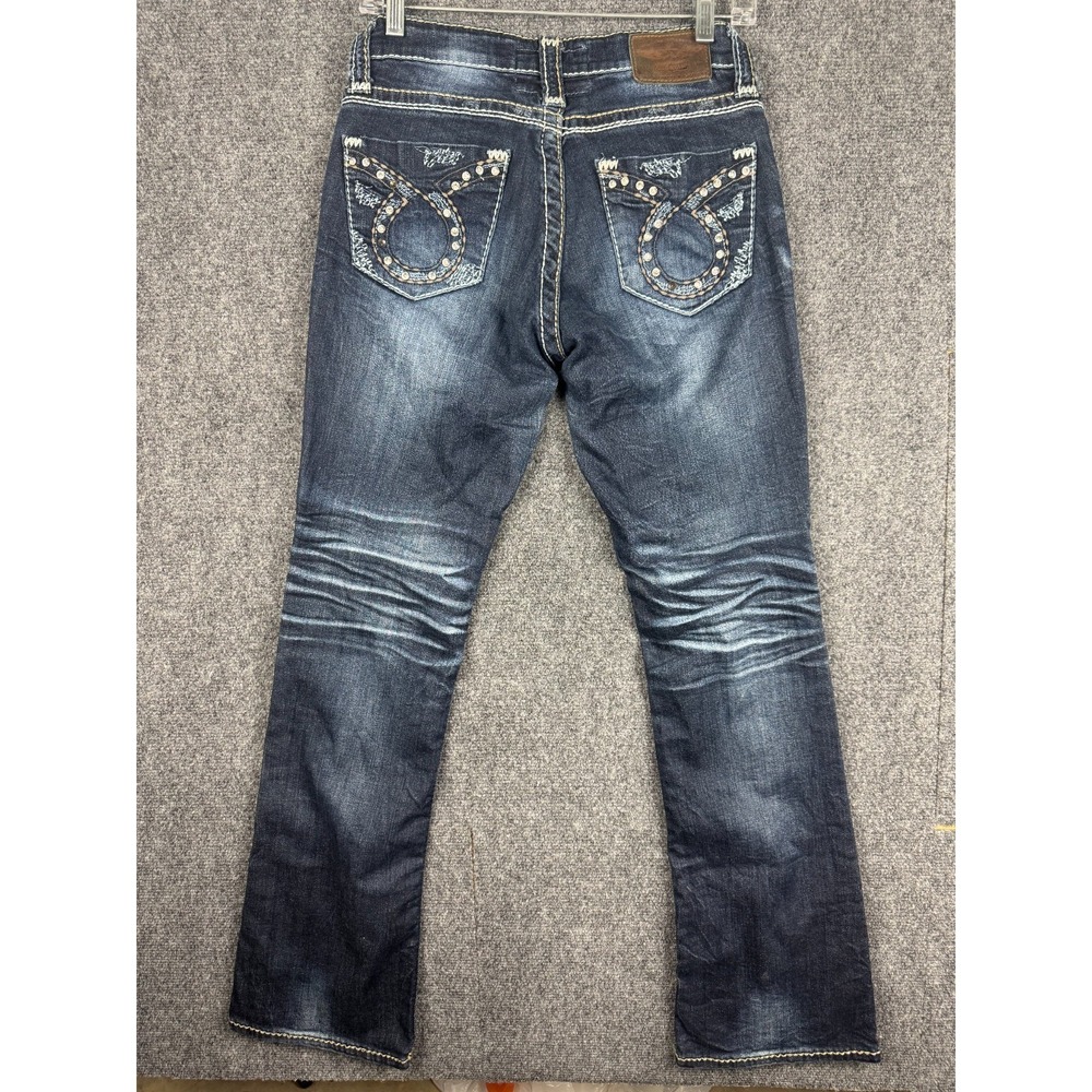 VTG BIG STAR Maddie Boot Mid Rise Jeans Women's 26R Thick Stitch Dark Wash